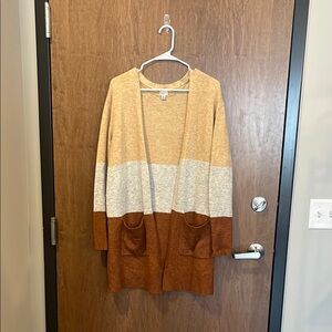 Colorblock Cardigan with Pockets